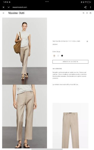 Pantalón Massimo Dutti Beige 42