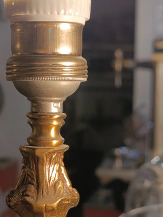 2 lámparas de bronce estilo vintage