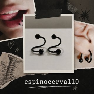 Piercings negros espiral labio/lóbulo labret