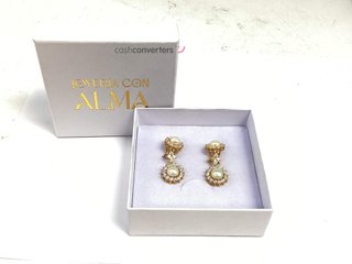 pendientes oro 18k con piedra con circonita