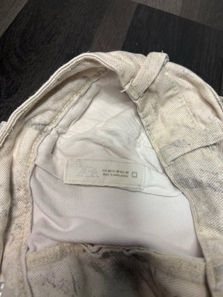 Zara Cargo Shorts Beige/Gris Desgastado