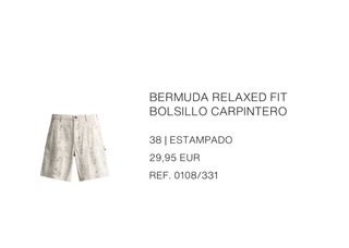 Zara Cargo Shorts Beige/Gris Desgastado