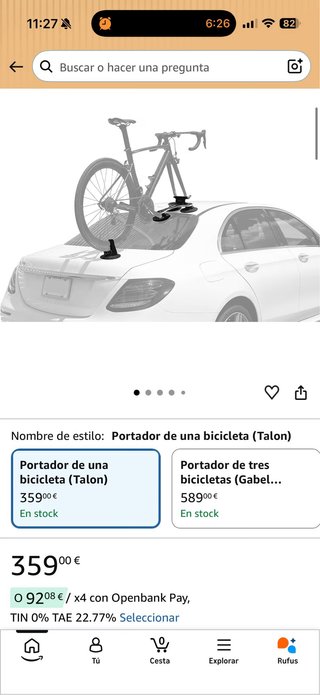 Portabicis Ventosa SeaSucker Talón (1 Bici)