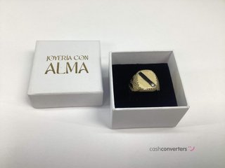 sello oro 18k con piedra con circonita