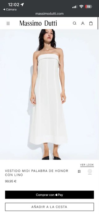 Vestido Massimo Dutti blanco S