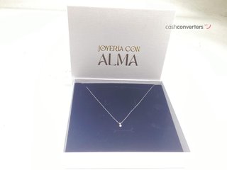 collar oro 18k con piedra con diamante 22cm