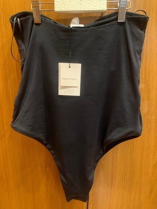 Bañador Zara Negro Talla M Detalles Dorados