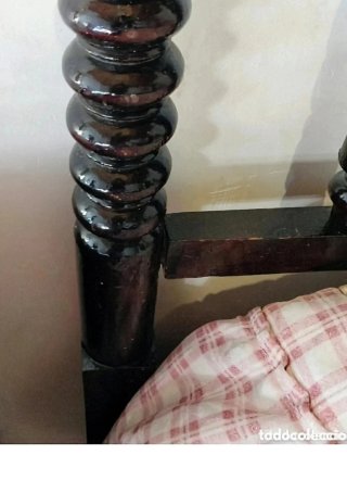 Cama Antigua Madera Torneada 1950