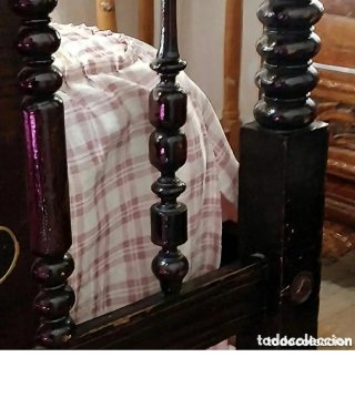 Cama Antigua Madera Torneada 1950