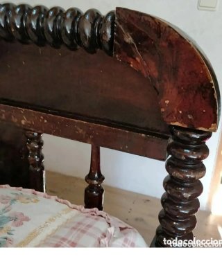 Cama Antigua Madera Torneada 1950