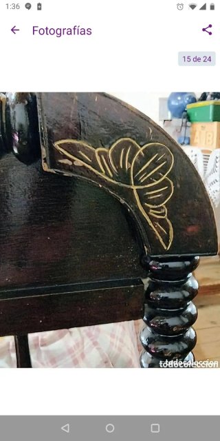 Cama Antigua Madera Torneada 1950