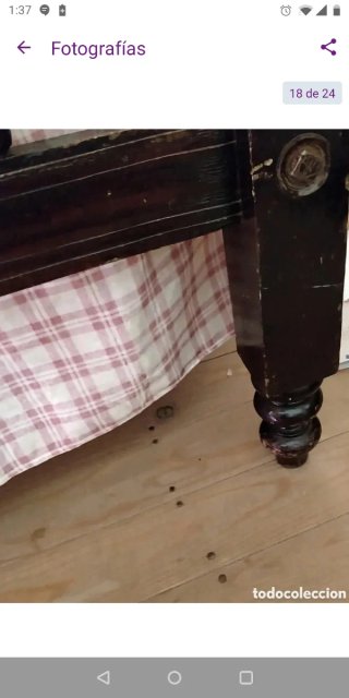 Cama Antigua Madera Torneada 1950