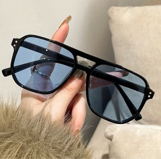 Gafas de sol aviador negras y amarillas