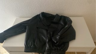 Chaqueta cuero negra Shein Talla S