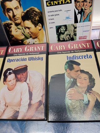 8 vhs, Películas de Cary Grant + foto del actor enmarcada