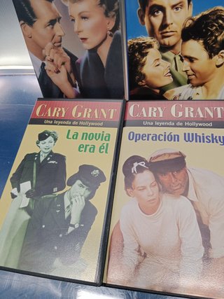 8 vhs, Películas de Cary Grant + foto del actor enmarcada