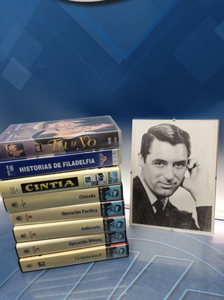 8 vhs, Películas de Cary Grant + foto del actor enmarcada