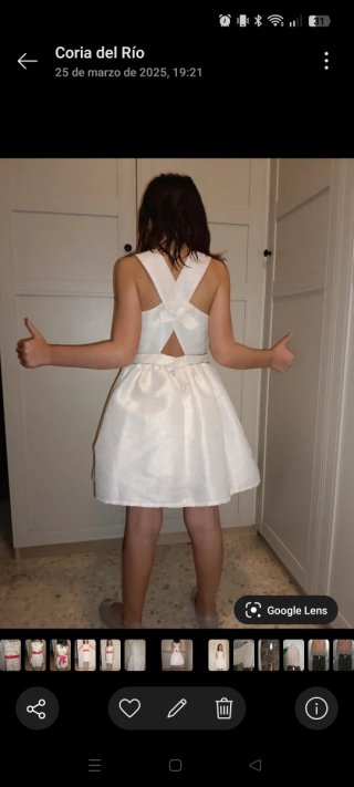 Vestido blanco niña talla 8