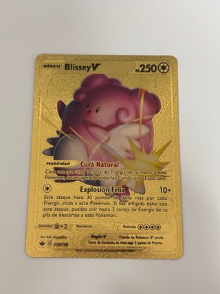 Carta Pokémon Blissey V dorada – FALSA / réplica