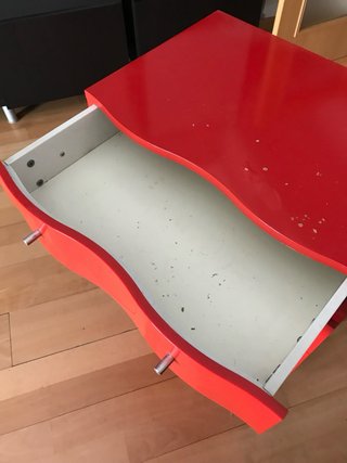 Cajonera roja ondulada