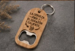 Llavero Abridor Madera Personalizado Láser Regalo