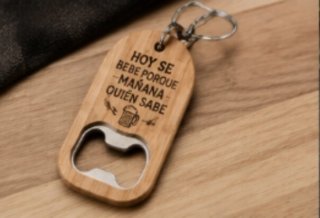 Llavero Abridor Madera Personalizado Láser Regalo
