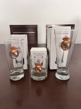 Lote 9 Vasos Oficiales Real Madrid