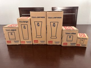 Lote 9 Vasos Oficiales Real Madrid