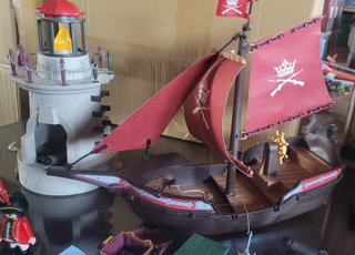 Playmobil Faro, Barco Pirata y Fuerte Inglés