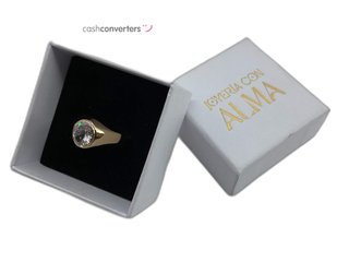 anillo oro 18k con piedra con circonita