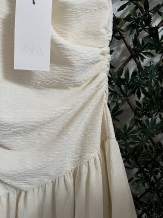 Vestido crema asimétrico talla s