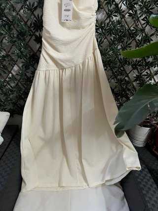 Vestido crema asimétrico talla s