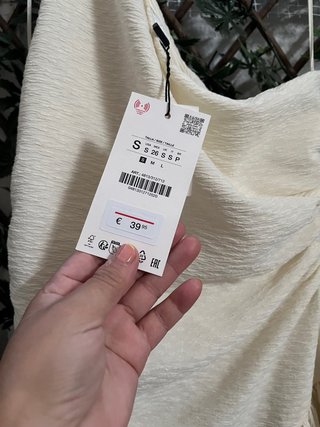 Vestido crema asimétrico talla s