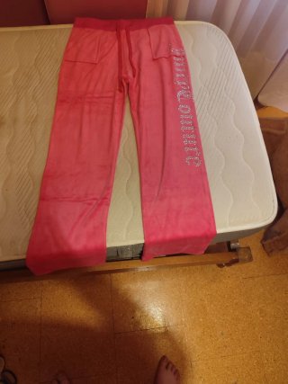 Conjunto Juicy Couture Rosa Neón Strass Y2K Fucsia