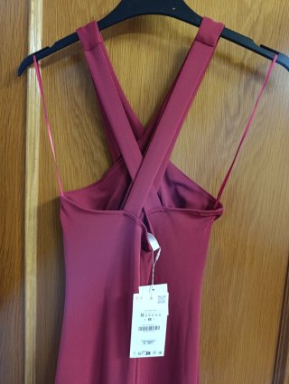 Vestido Zara cruzado rojo Talla M
