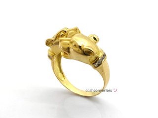 anillo oro 18k con piedra con circonita