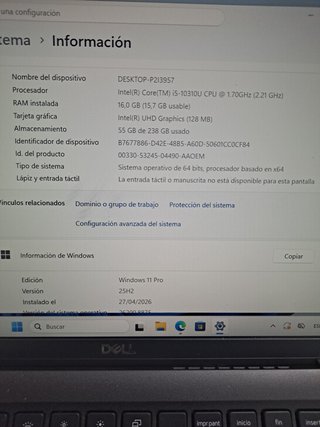 Ordenador portátil Dell i5 10 generación