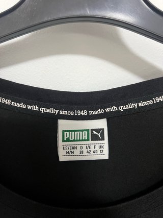 Camiseta Puma Negra Logo Blanco
