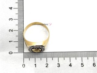 sello oro 18k con piedra con circonita,onix