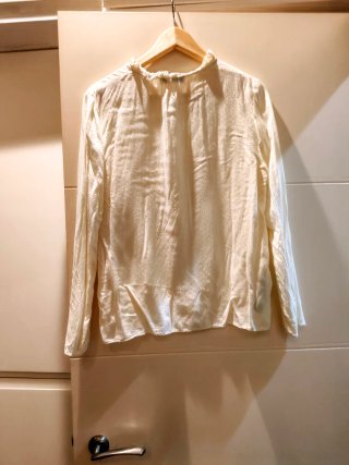 Conjunto: falda midi y Blusa Mango Blanca Talla