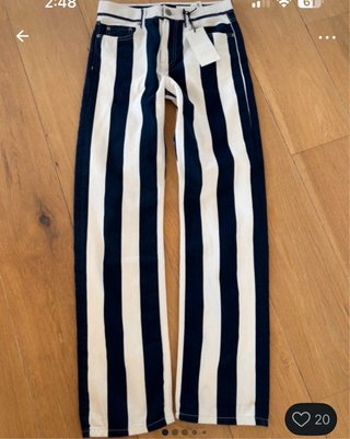 Pantalón Zara Rayas Recto Talla 40