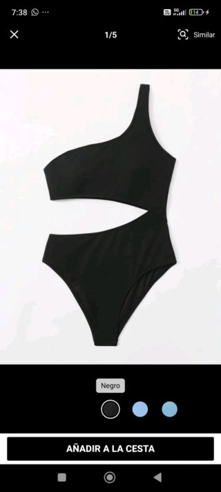 Bañador negro asimétrico talla única