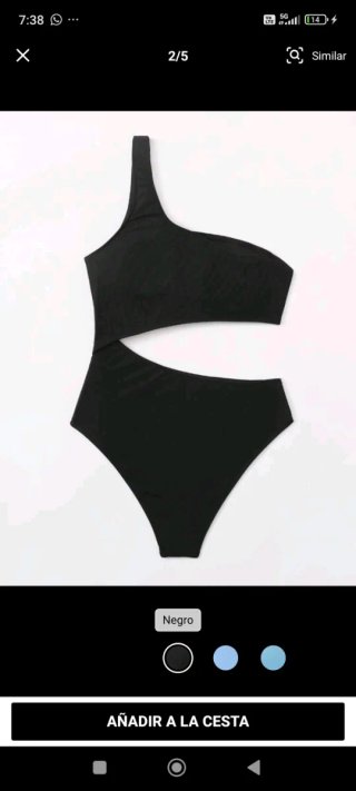 Bañador negro asimétrico talla única