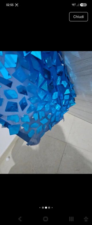 Abito lungo specchiato blu da tagliare
