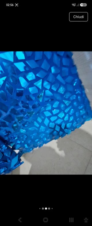 Abito lungo specchiato blu da tagliare