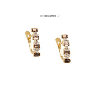 pendientes oro 18k con piedra con circonita