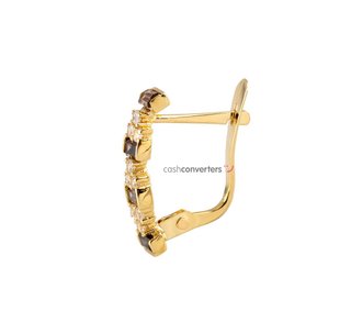 pendientes oro 18k con piedra con circonita