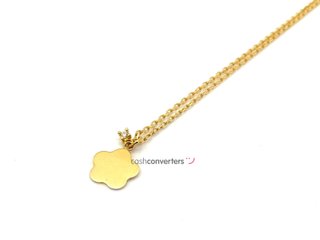 gargantilla oro 18k con piedra con circonita 22cm