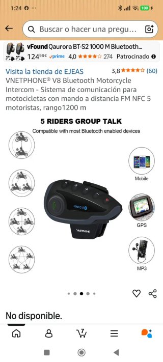 Intercomunicador V8 para Moto