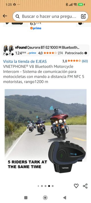 Intercomunicador V8 para Moto